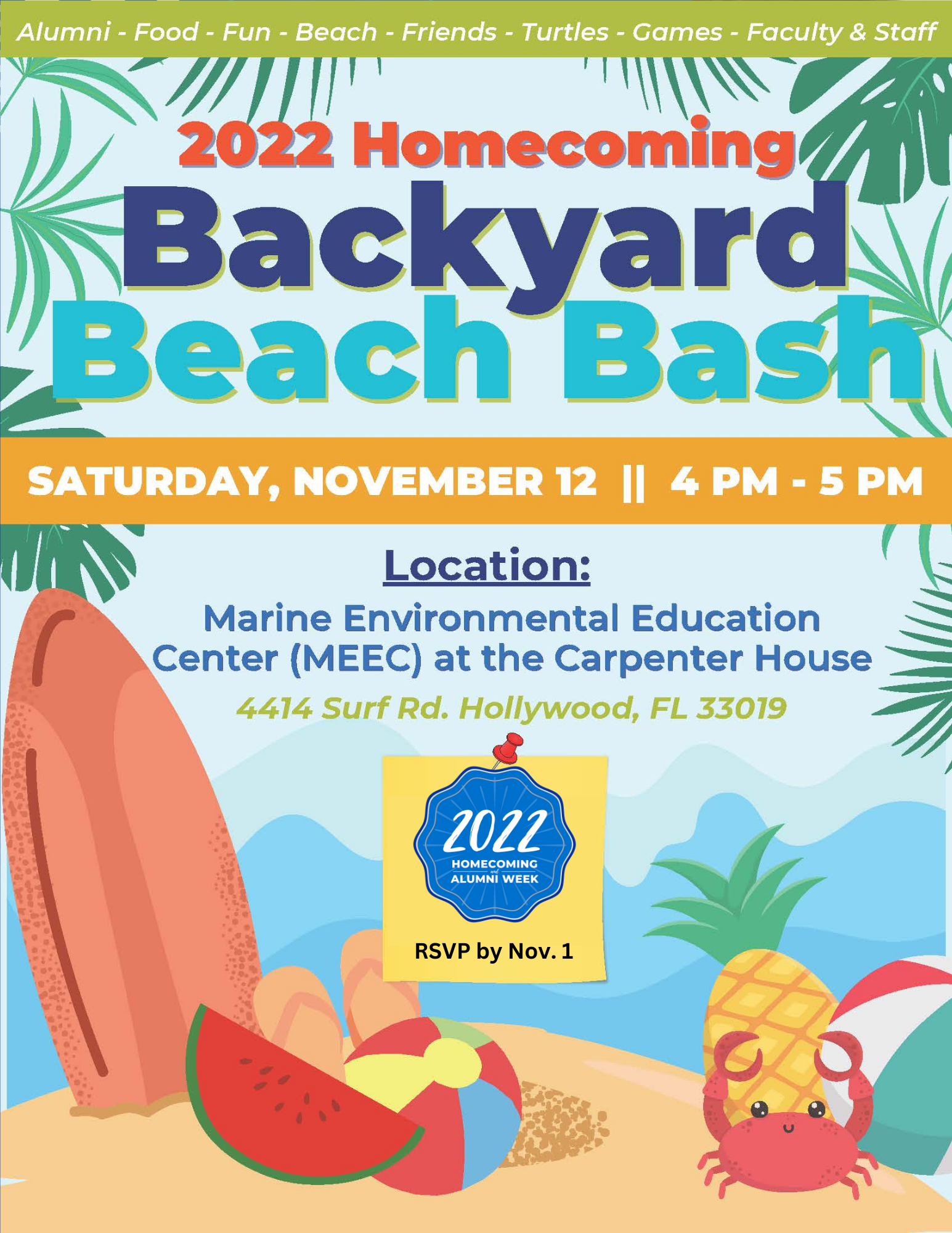2022 Backyard Beach Bash flyer inviting people to attend